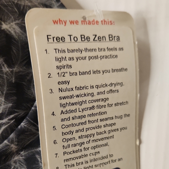 Lululemon Athletica Free To Be Zen Sports Bra Size 8 Nwt - Picture 9 of 9
